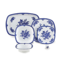 سرویس چینی 27 پارچه کواترو فلورانس سرمه ای درجه 1 زرین